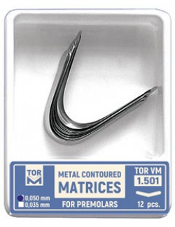 Metal Contoured Matrices for Premolars. shape 1 (without ledge) 12 pcs. N 1.501
