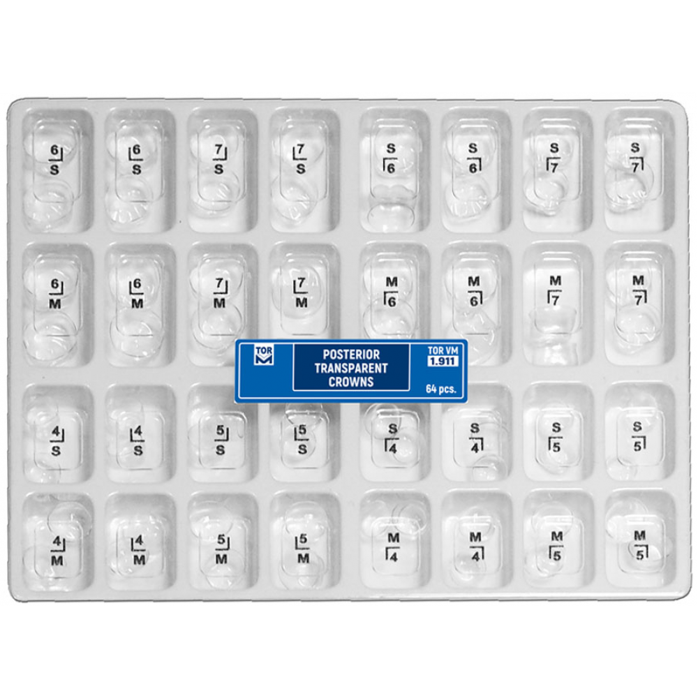 Posterior Transparent Crowns 64 pcs № 1.911 Posterior Transparent Crowns 64 pcs № 1.911