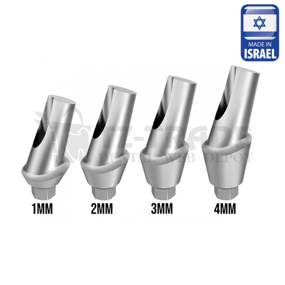 Angled 15 deg Anatomic Titanium Abutment 1-4mm Angled 15 deg Anatomic Titanium Abutment 1-4mm