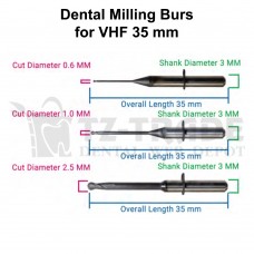CAD/CAM Carbide Milling Burs for VHF 35 mm CAD/CAM Carbide Milling Burs for VHF 35 mm